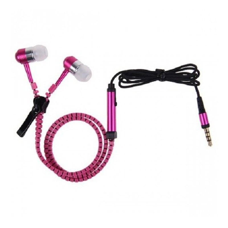 8.9 - Ακουστικά με Μικρόφωνο Χρώματος Φούξια Zipper