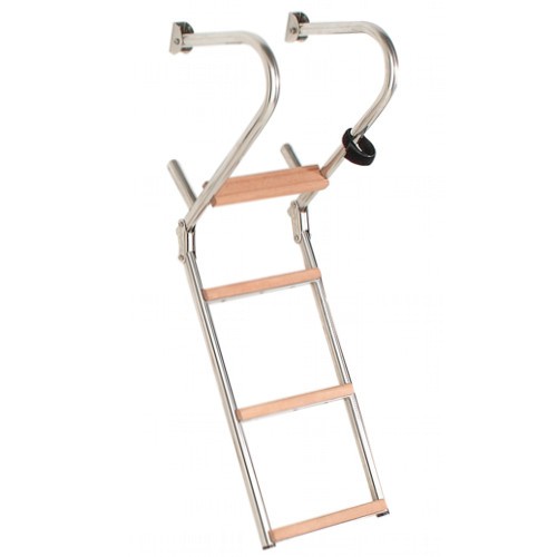 109.9 - Σκάλα Αναδιπλούμενη Κουπαστής​ Με 3 Ξύλινα Σκαλοπάτια