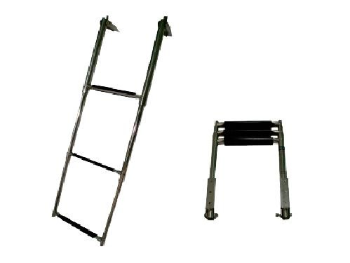 164.27 - Σκάλα Inox Πτυσσόμενη Πλατφόρμας​ Μήκους 115,5cm Με 4 Σκαλοπάτια