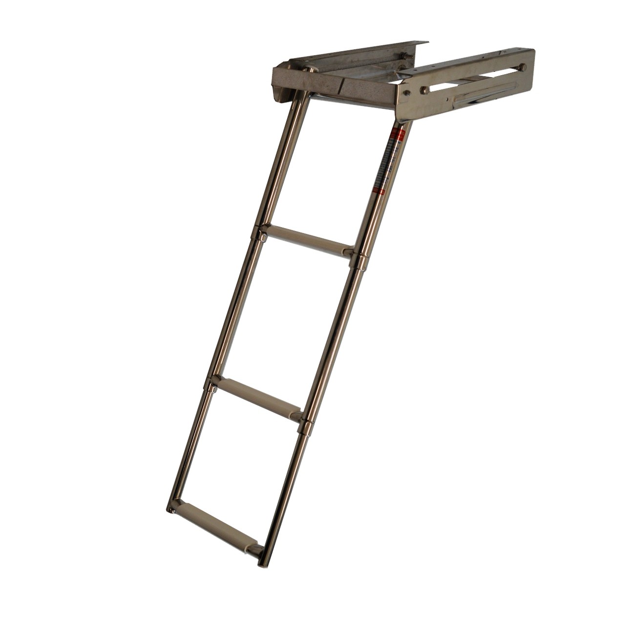 273.1 - Σκάλα Inox Πτυσσόμενη Πλατφόρμας Με 4 Σκαλοπάτια Μήκους 115,5 cm