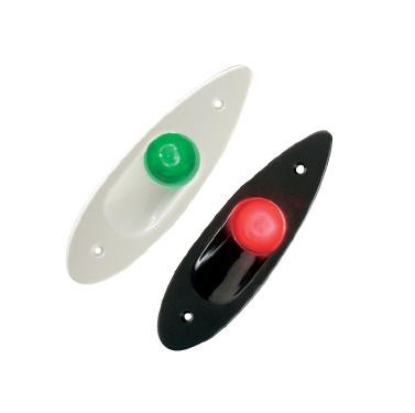 33.49 - Φανοί Πλευρικοί Ναυσιπλοΐας Χωνευτοί Πράσινο-Κόκκινο L19.5xW6cm Ζεύγος Χρώμα Μαύρο