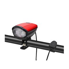 19.9 - Φως & Κόρνα Ποδηλάτου με Micro-USB Χρώματος Κόκκινο