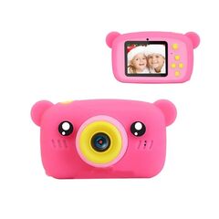 29.9 - Μίνι Ψηφιακή Παιδική Φωτογραφική Μηχανή με Ελληνικό Μενού Ροζ Αρκουδάκι