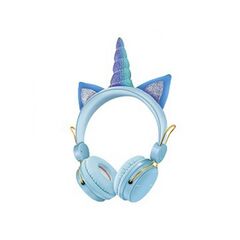 29.9 - Bluetooth Ασύρματα Παιδικά Ακουστικά On Ear Unicorn με Ενσωματωμένο Μικρόφωνο σε Μπλε Χρώμα