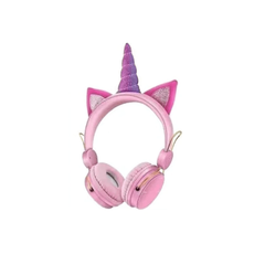 29.9 - Bluetooth Ασύρματα Παιδικά Ακουστικά On Ear Unicorn με Ενσωματωμένο Μικρόφωνο σε Ροζ Χρώμα