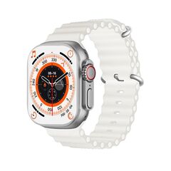 39.9 - Smart Watch με Μοντέρνο Σχεδιασμό, Ελληνικό Μενού και Λουράκι Σιλικόνης-Λευκό