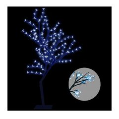 49.9 - Διακοσμητικό Μεταλλικό Δέντρο με 96 LED Λαμπάκια σε Μπλε Χρώμα  75cm