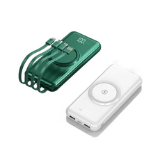 49.9 - ​ Powerbank Aσύρματης Φόρτισης και με Ενσωματωμένα Βύσματα 30.000mAh