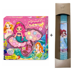 19.9 - Παιχνιδολαμπαδα Παιδικό Σετ Μακιγιάζ Γοργόνα και Λαμπάδα Πλακέ 29εκ