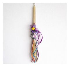 13.9 - Χειροποίητη Πασχαλινή Λαμπάδα Kuromi Στρογγυλή 38cm