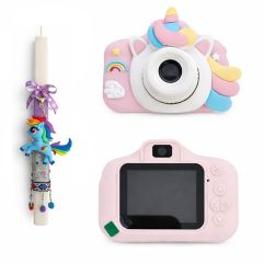 39.9 - Παιχνιδολαμπάδα Ψηφιακή Κάμερα Μονόκερος Camera Kids 2.0" HD Οθόνη – Φωτογραφίες και Βίντεο με Παιχνίδια και Μουσική