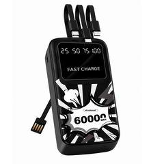 34.9 - Power Bank 60000mAh  με Ενσωματωμένα Καλώδια και Ψηφιακή Ένδειξη Μπαταρίας
