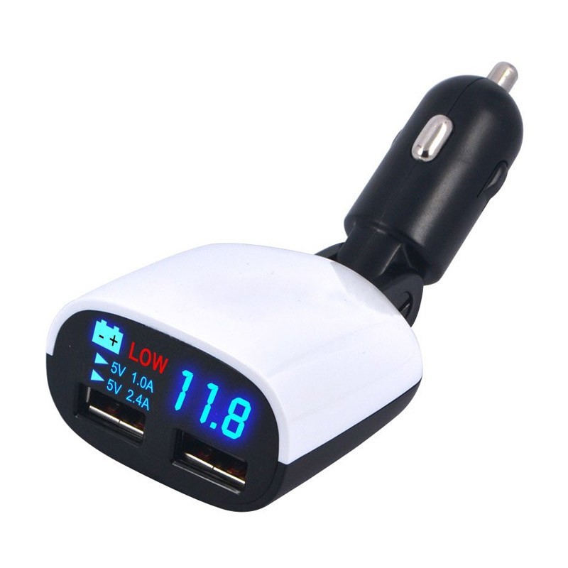 14.9 - Ταχυφορτιστής USB Αυτοκινήτου με Οθόνη LED Πολλαπλών Ενδείξεων