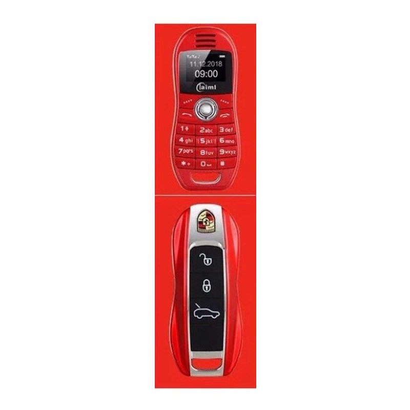 39.9 - Μίνι Κινητό Τηλέφωνο Χρώματος Κόκκινο σε Σχήμα Κλειδιού Αυτοκινήτου OEM