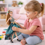 18.9 - Παιχνιδολαμπάδα Κούκλα Emily Collection 32cm με Κομψό Φόρεμα , Μακριά Μαλλιά και Χειροποιητη Λαμπάδα